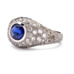 Ring with a sapphire and diamonds, early 21st century