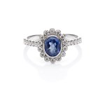 Ring with a sapphire and diamonds, early 21st century