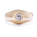 Diamond signet ring, second half of the 20th century, Warsaw