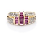 Ring with rubies and diamonds, second half of the 20th century