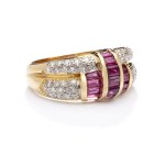 Ring with rubies and diamonds, second half of the 20th century