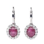 Earrings with rubies and diamonds, early 21st century