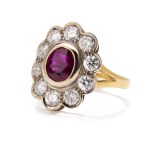 Ruby and diamond ring, early 21st century