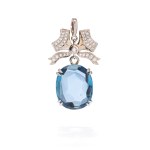 Topaz and diamond pendant, second half of the 20th century