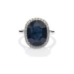 Ring with a sapphire and diamonds, early 21st century