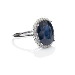 Ring with a sapphire and diamonds, early 21st century