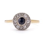 Ring with a sapphire and diamonds, first half of the 20th century