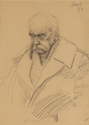 Leon Wyczółkowski (1852 Huta Miastkowska - 1936 Warszawa), Portret mężczyzny, 1901