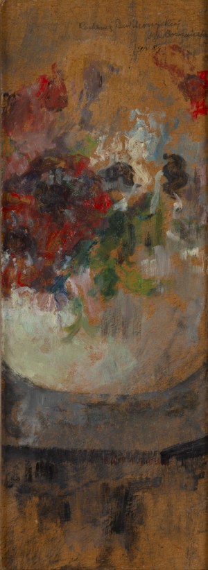 Olga Boznańska (1865 Kraków - 1940 Paryż), Kwiaty w kulistym wazonie, 1914
