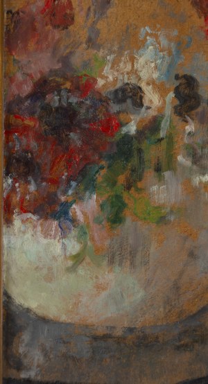 Olga Boznańska (1865 Kraków - 1940 Paryż), Kwiaty w kulistym wazonie, 1914