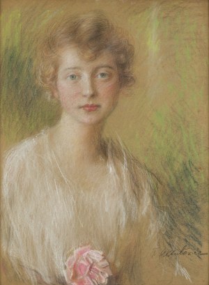 Teodor Axentowicz (1859 Braszow - 1938 Kraków), Portret kobiety, lata 20.-30. XX w.