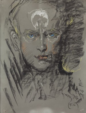 Stanisław Ignacy Witkiewicz \ Witkacy (1885 Warszawa - 1939 Jeziory na Polesiu), Portret mężczyzny, 1937