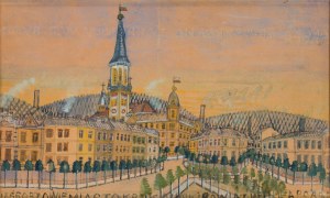 Nikifor Krynicki (1895 Krynica - 1968 Folusz), Widok na Kraków, około lata 40. XX w.