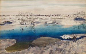 Rafał Malczewski (1892 Kraków - 1965 Montreal), Pejzaż kanadyjski, 1943
