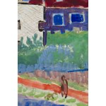 Jan Cybis (1897 Wróblin - 1972 Warszawa), Widok z balkonu na Saską Kępę, lata 50. XX w.