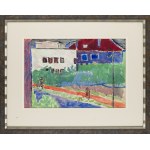 Jan Cybis (1897 Wróblin - 1972 Warszawa), Widok z balkonu na Saską Kępę, lata 50. XX w.