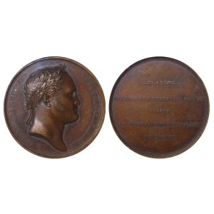 Francja, medal, rok 1814, wizyta cesarza Aleksandra I w Paryżu w 1814 roku, NGC, AU 55 BN