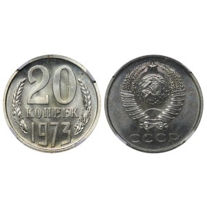 Soviet Union, 20 Kopecks, 1973 year, NGC, PL 64