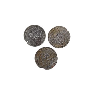 Zestaw 3 monet: Livonia szwedzka, 1 solidus, lata 1647–1653