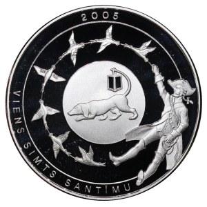 Latvia, 1 Lats, 2005 year, Baron Munchhausen