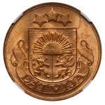 Latvia, 2 Santimi, 1928 year, NGC, MS 64 RD