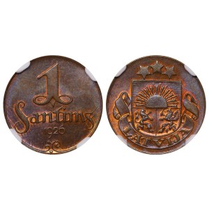 Latvia, 1 Santims, 1926 year, NGC, MS 64 BN