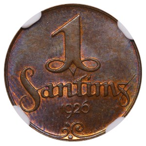 Latvia, 1 Santims, 1926 year, NGC, MS 64 BN