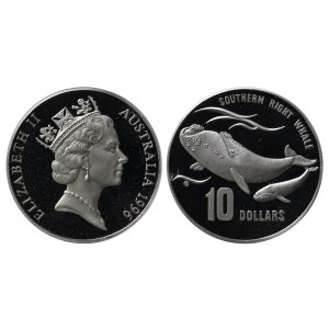 Australia, 10 Dollars, 1996 year, Southern Right Whale