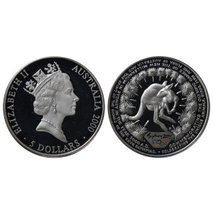 Australia, 5 Dollars, 2000 year, P, Kangaroo & Grasstrees