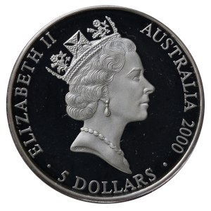 Australia, 5 Dollars, 2000 year, P, Kangaroo & Grasstrees