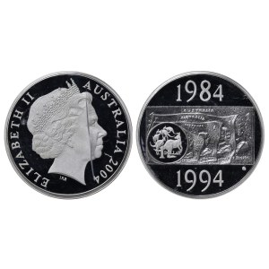 Australia, 1 Dollar, 2004 year, 20th Anniversary of the Australian Dollar Coin - Dollar Decade