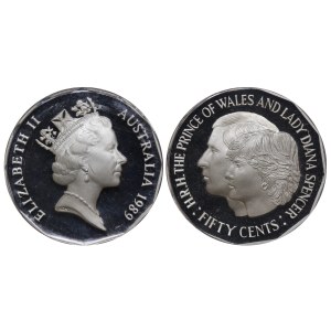 Australia, 50 Cents, 1989 year, Royal Wedding