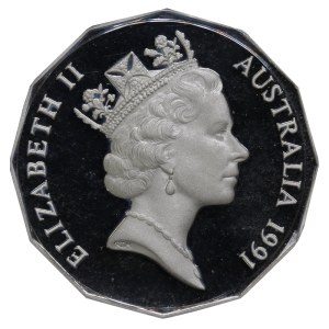 Australia, 50 Cents, 1991 year, 25 Years Decimal Currency