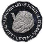 Australia, 50 Cents, 1991 year, 25 Years Decimal Currency