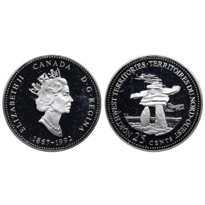 Kanada, 25 Cent, 1992, 125. Jahrestag der kanadischen Konföderation – Nordwest-Territorien