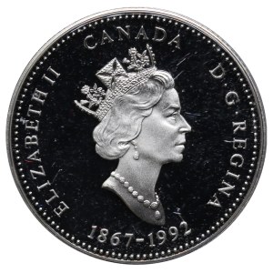 Canada, 25 Cents, 1992 year, 125th Anniversary of Canadian Confederation - Alberta