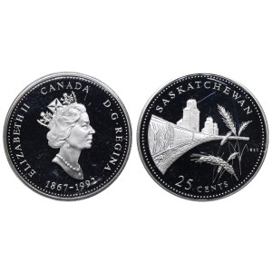 Canada, 25 Cents, 1992 year, 125th Anniversary of Canadian Confederation - Saskatchewan
