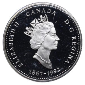 Canada, 25 Cents, 1992 year, 125th Anniversary of Canadian Confederation - Saskatchewan
