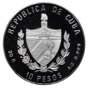 Cuba, 10 Pesos, 1994 year, Pelican