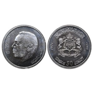 Maroko, 50 dirhamů, rok 1395 (1975), 20. výročí nezávislosti