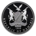 Namibia, 10 dollari, anno 1995, 5° anno di indipendenza