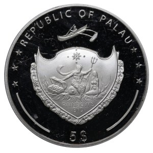 Palau, 5 Dollars, 2010 year, Easter Island