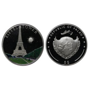 Palau, 5 Dollars, 2010 year, Eiffel Tower