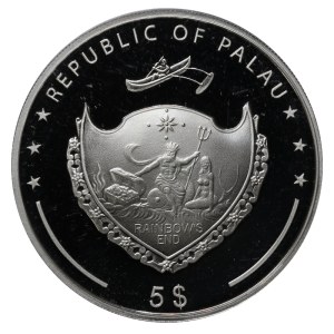 Palau, 5 Dollars, 2010 year, Eiffel Tower