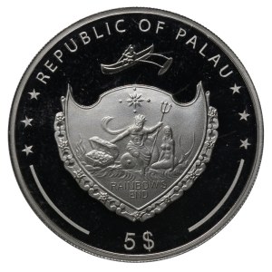 Palau, 5 Dollars, 2011 year, Mount Rushmore