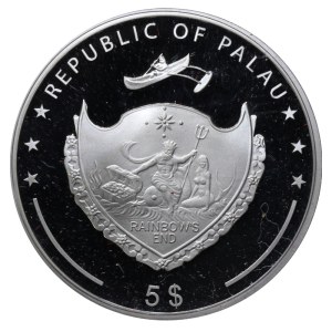 Palau, 5 Dollars, 2015 year, Belem Tower
