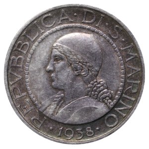 San Marino, 5 Lire, 1938 year, R