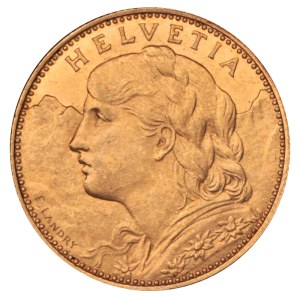 Switzerland, 10 Francs, 1915 year, B