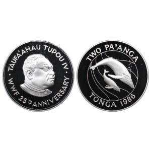 Tonga, 2 Pa'anga, 1986, 25-jähriges Jubiläum des WWF