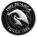 Tonga, 2 Pa'anga, 1986, 25-jähriges Jubiläum des WWF